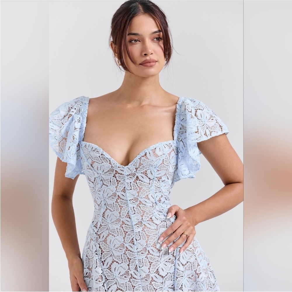 HOUSE OF CB 'Austen' Bluebell Floral Lace Midi Dress - Picture 4 of 10